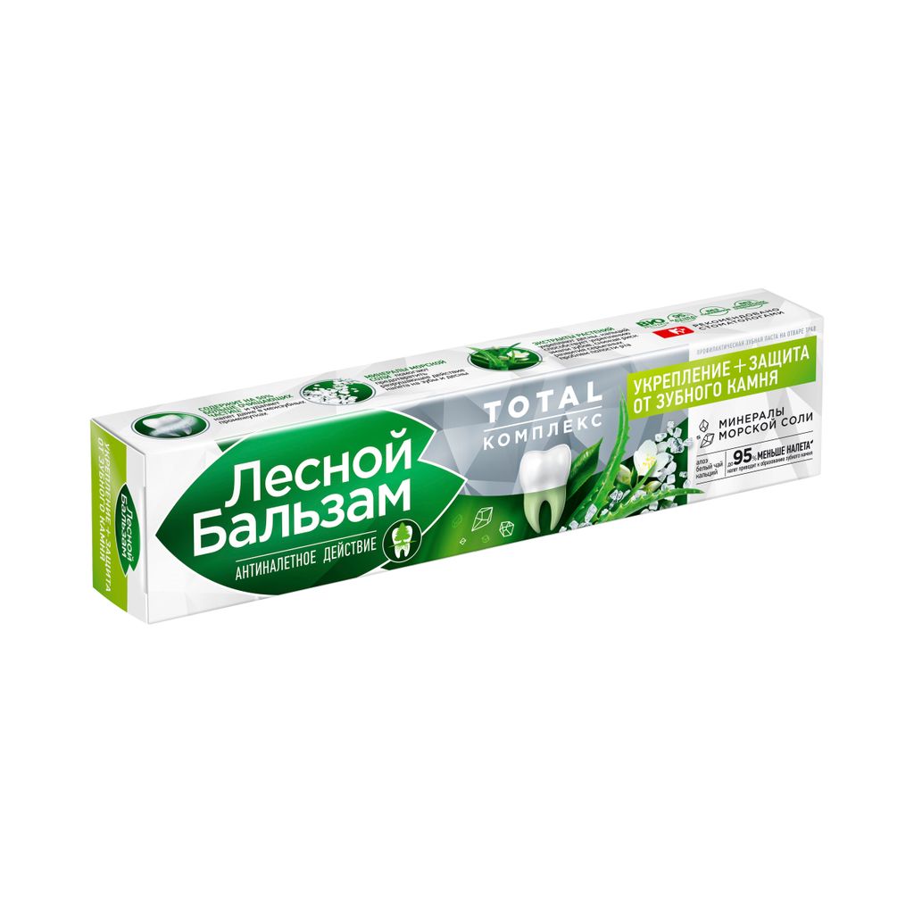 Лесной бальзам Зубная паста Белый чай и алоэ, паста зубная, 75 мл, 1 шт.