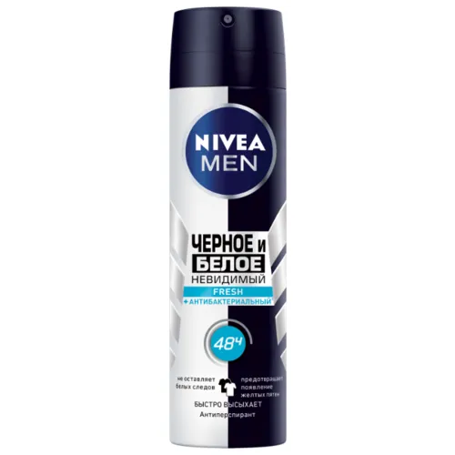 фото упаковки Nivea Men Антиперспирант спрей Невидимый для черного и белого Fresh