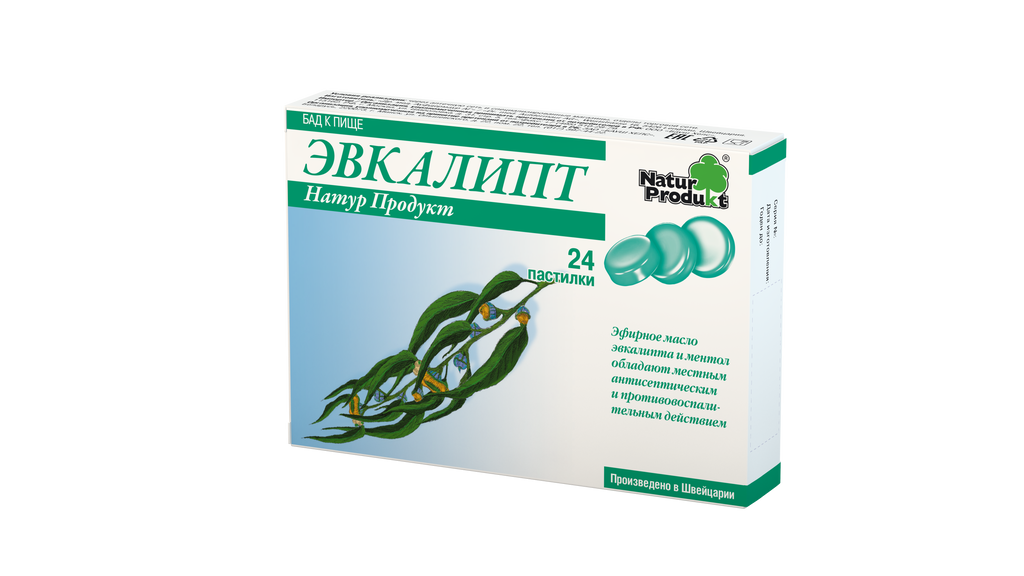 Эвкалипт Натур Продукт, пастилки, 24 шт.