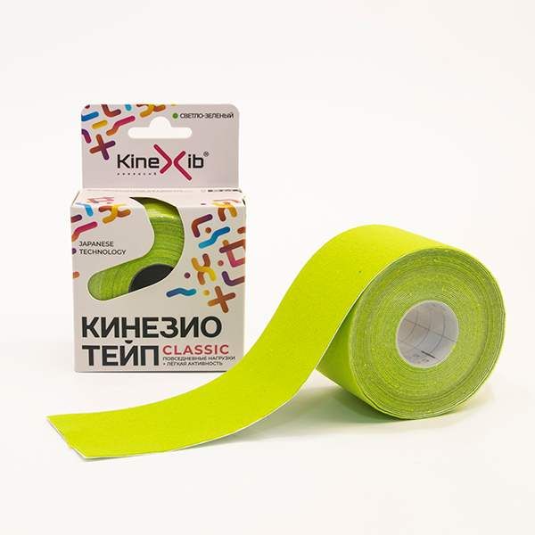 Kinexib Classic Тейп кинезио восстанавливающий, 5х500см, светло-зеленый, 1 шт.