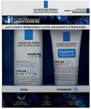 La Roche-Posay  Набор Lipikar Baume AP, набор, Lipikar АР+M бальзам 400 мл + Lipikar Syndet AP+ крем-гель 100 мл, 1 шт.