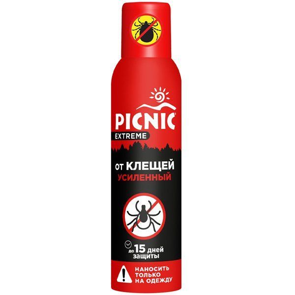 фото упаковки Picnic Extreme Аэрозоль от клещей и комаров усиленный