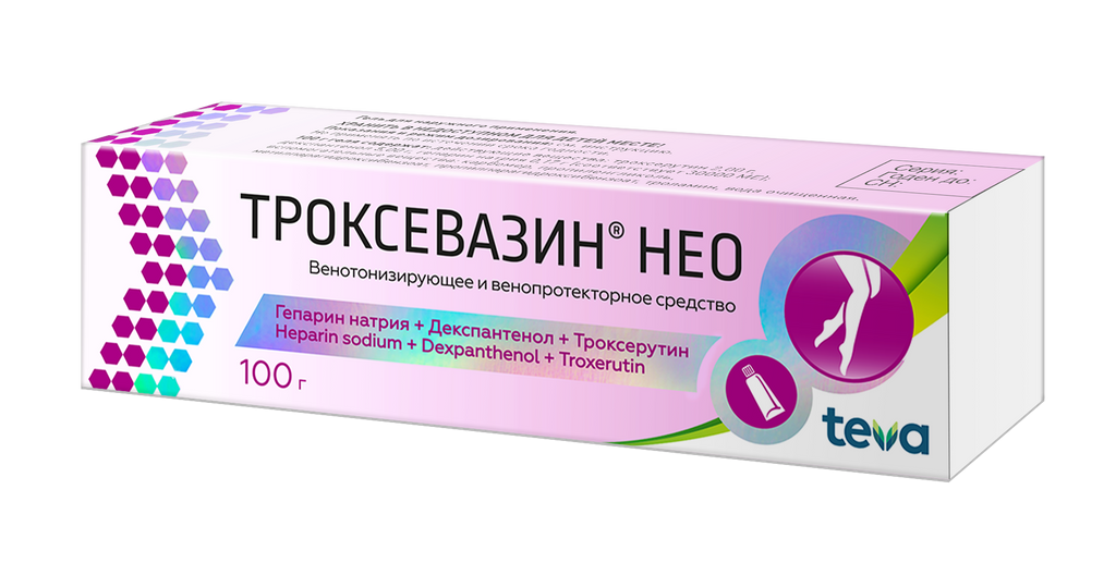 Троксевазин Нео, гель для наружного применения, 100 г, 1 шт.