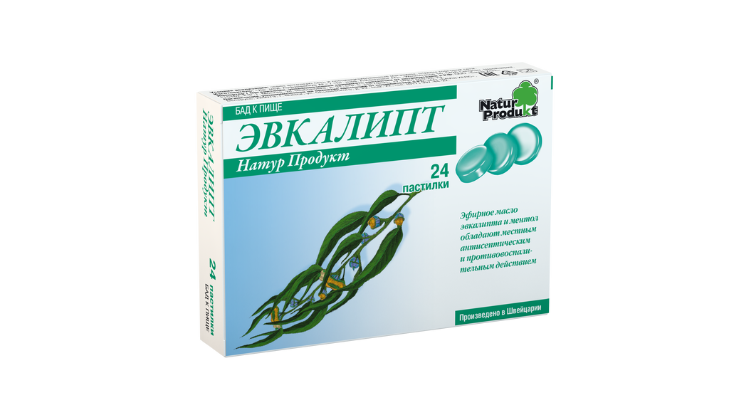 Эвкалипт Натур Продукт, пастилки, 24 шт.