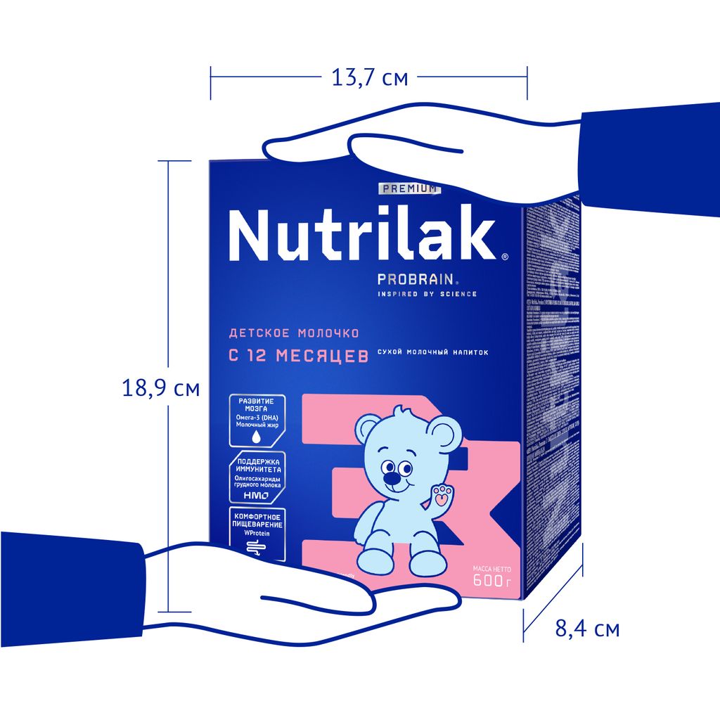 Nutrilak Premium 3 Смесь молочная c 12 мес, смесь молочная сухая, 600 г, 1 шт.