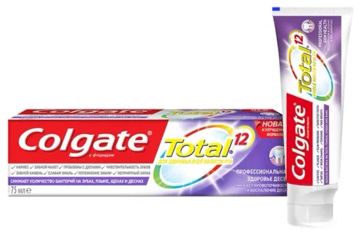 Colgate Паста зубная Total 12 Профессиональная Здоровье десен, паста зубная, 75 мл, 1 шт. цена