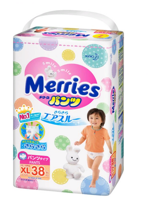 Подгузники-трусики детские Merries, 12-22 кг, р. XL, 38 шт. цена
