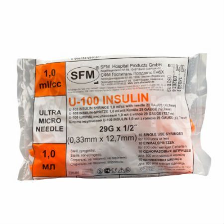 Шприц инсулиновый однократного применения, 1 мл, 29G, 0,33х12,7, 10 шт. цена