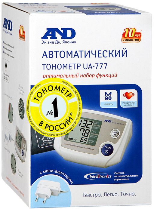 Тонометр автоматический AND UA-777, 1 шт. цена