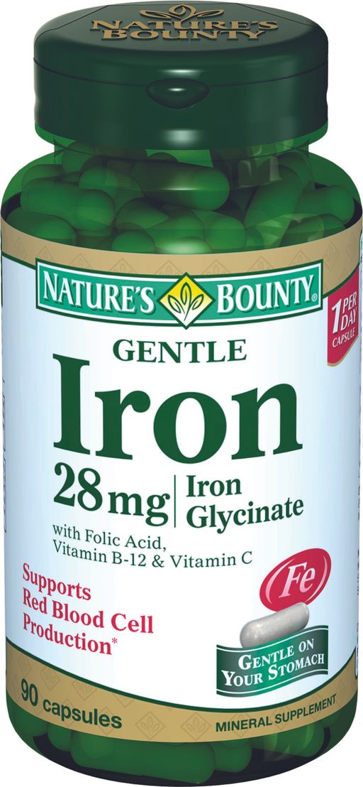 Natures Bounty Легкодоступное железо 28 мг, капсулы, 90 шт. цена