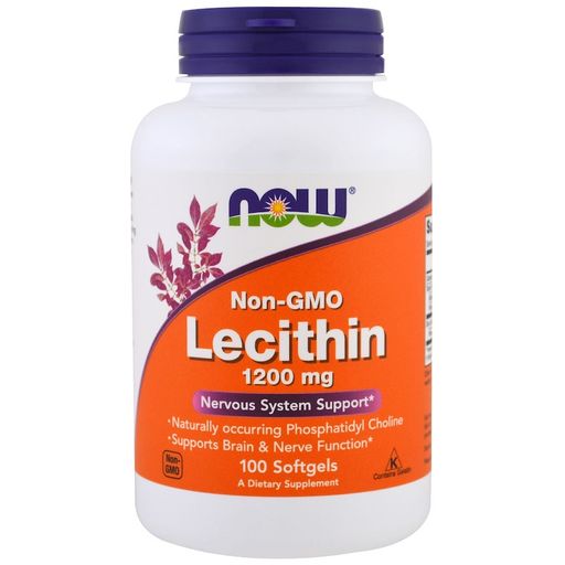 NOW Lecithin Лецитин, 1200 мг, капсулы, 100 шт. цена