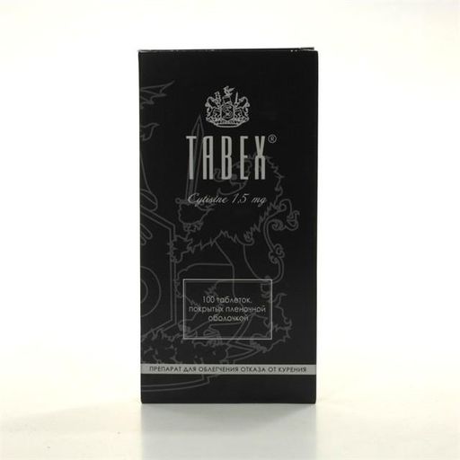 Табекс, 1.5 мг, таблетки, покрытые пленочной оболочкой, 100 шт. цена