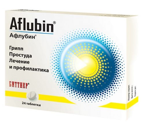 Афлубин, таблетки подъязычные гомеопатические, 24 шт. цена