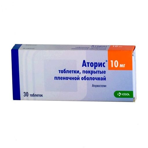 Аторис, 10 мг, таблетки, покрытые пленочной оболочкой, 30 шт. цена