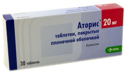 Аторис, 20 мг, таблетки, покрытые пленочной оболочкой, 30 шт. цена