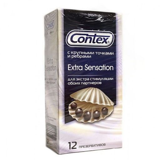 Презервативы Contex Extra sensation, презерватив, с крупными точками и ребрами, 12 шт. цена