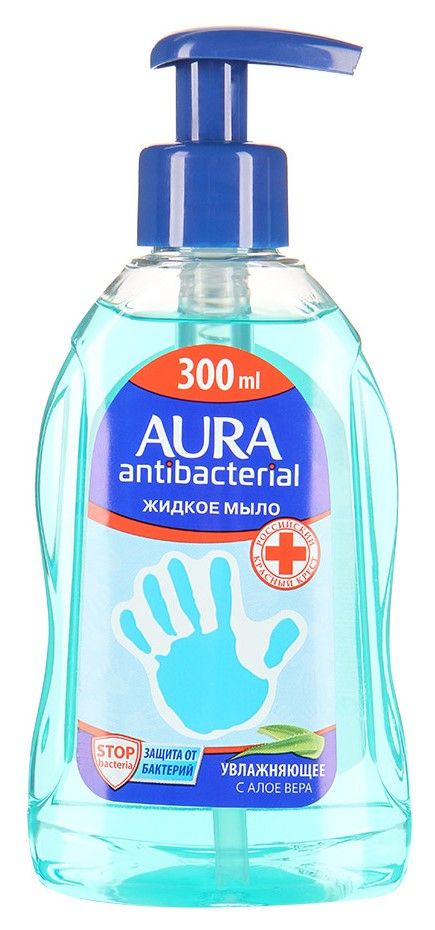 Aura мыло жидкое антибактериальное Алоэ, мыло жидкое, 300 мл, 1 шт. цена