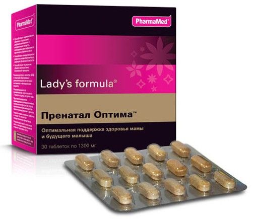 Lady’s formula Пренатал оптима, 1300 мг, таблетки, 30 шт. цена