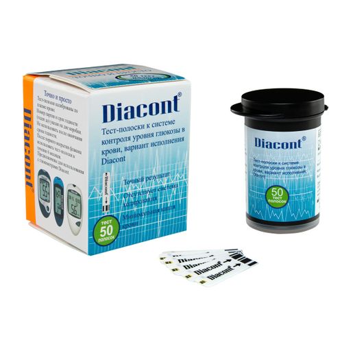 Diacont тест-полоски, тест-полоска, 50 шт. цена