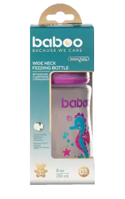 Baboo Бутылочка с силиконовой соской Sea life, для детей с 3 месяцев, фиолетового цвета, 250 мл, 1 шт.