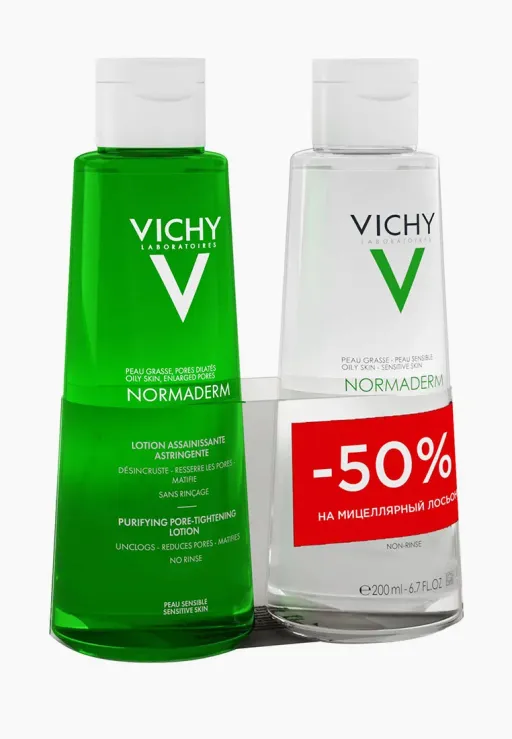 Vichy Normaderm Набор, набор, сужающий поры лосьон 200мл + лосьон мицеллярный 200мл, 2 шт. цена