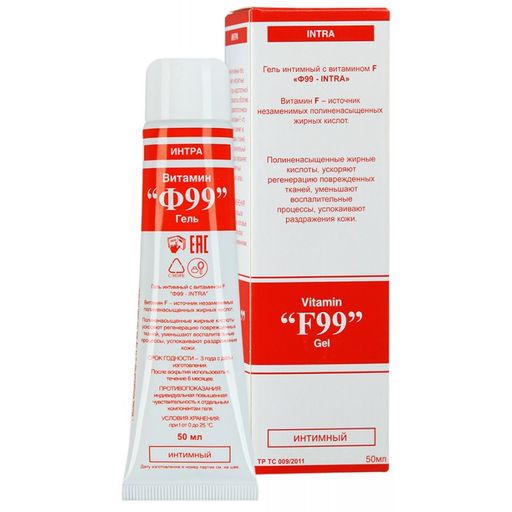Витамин Ф99-INTRA гель интимный с витамином F, гель для наружного применения, 50 мл, 1 шт.