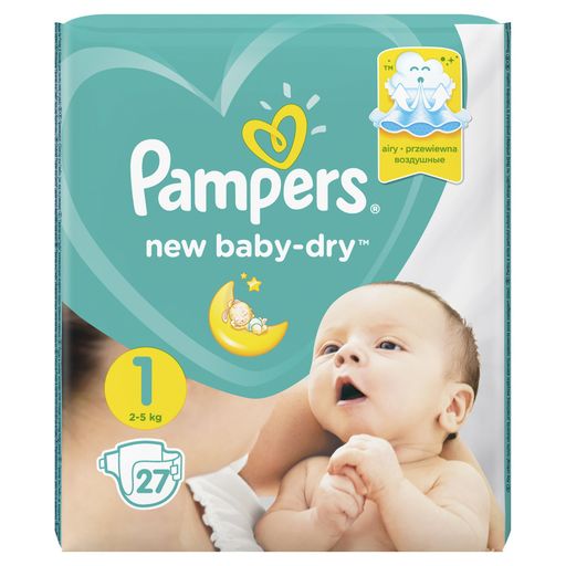 Pampers New baby-dry Подгузники детские, р. 1, 2-5кг, 27 шт. цена