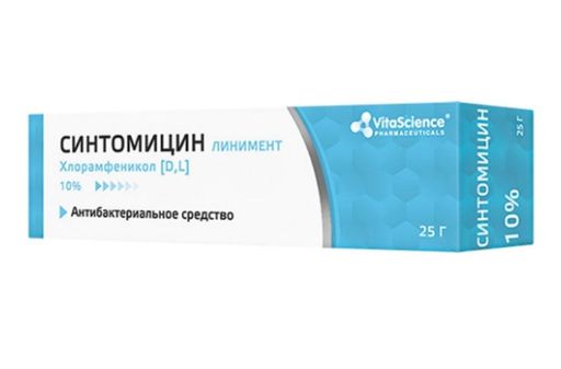Vitascience Синтомицина линимент, 10%, линимент, 25 г, 1 шт.