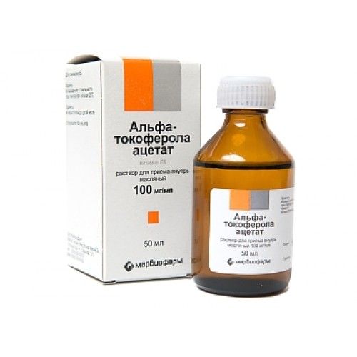 альфа-Токоферола ацетат, 100 мг/мл, раствор для приема внутрь в масле, 50 мл, 1 шт. цена