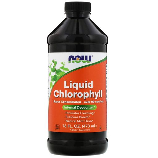 Now Liquid Chlorophyll Хлорофилл жидкий, жидкость для приема внутрь, мятный вкус, 473 мл, 1 шт. цена