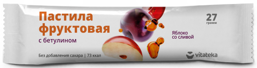Витатека Пастила фруктовая Яблоко со сливой, 27 г, 1 шт. цена