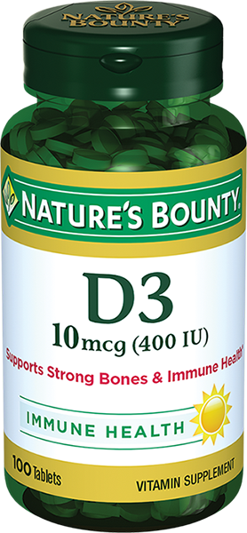 Natures Bounty Витамин D3, 400 МЕ, таблетки, 100 шт. цена
