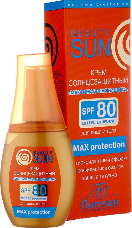 Floresan beauty sun крем солнцезащитный Максимальная Защита, формула 284, крем, 75 мл, 1 шт. цена