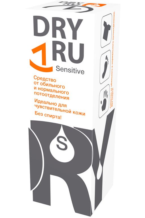 Dry Ru Sensitive средство от обильного и нормального потоотделения, 50 мл, 1 шт. цена