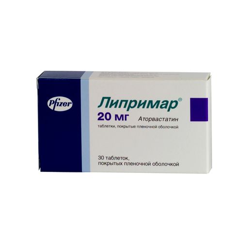 Липримар, 20 мг, таблетки, покрытые пленочной оболочкой, 30 шт. цена