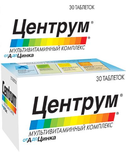 Центрум Мультивитаминный комплекс от A до Цинка, 1244 мг, таблетки, покрытые пленочной оболочкой, 30 шт. цена