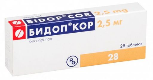 Бидоп Кор, 2.5 мг, таблетки, 28 шт.