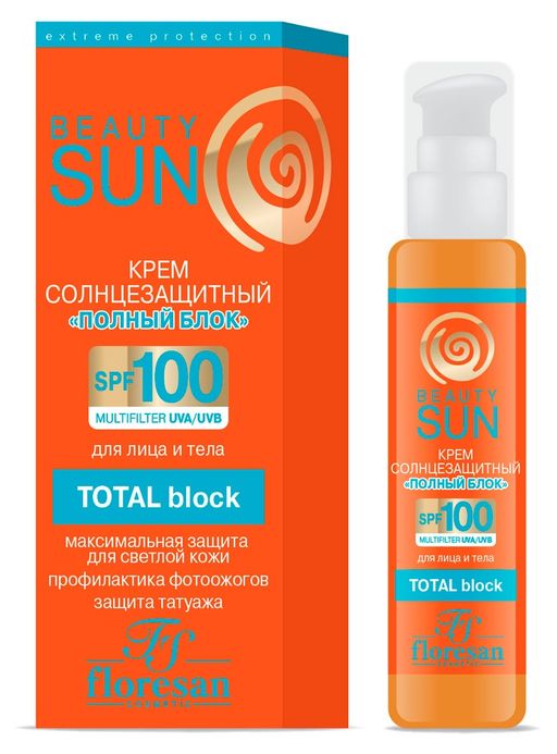 Floresan beauty sun крем солнцезащитный Полный блок, формула 285, крем, 75 мл, 1 шт. цена