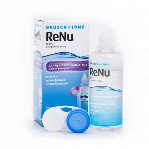 ReNu MPS для чувствительных глаз, раствор для обработки и хранения мягких контактных линз, 120 мл, 1 шт. цена