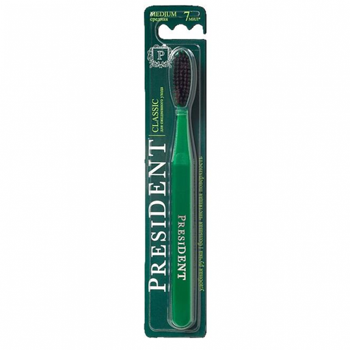 PresiDent Classic зубная щетка, щетка зубная, средней жесткости, 1 шт. цена